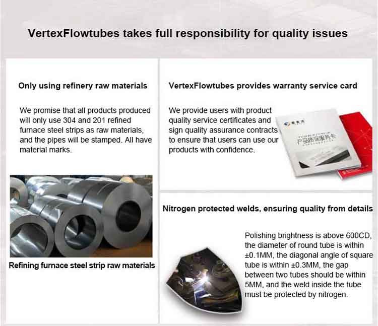 VertexFlowtubes Stainless steel pipes responsibility for quality